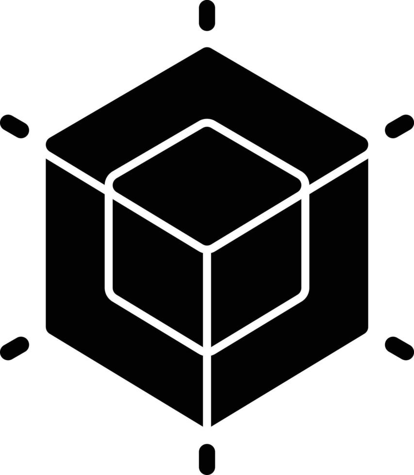 3D Modeling Glyph Icon vector