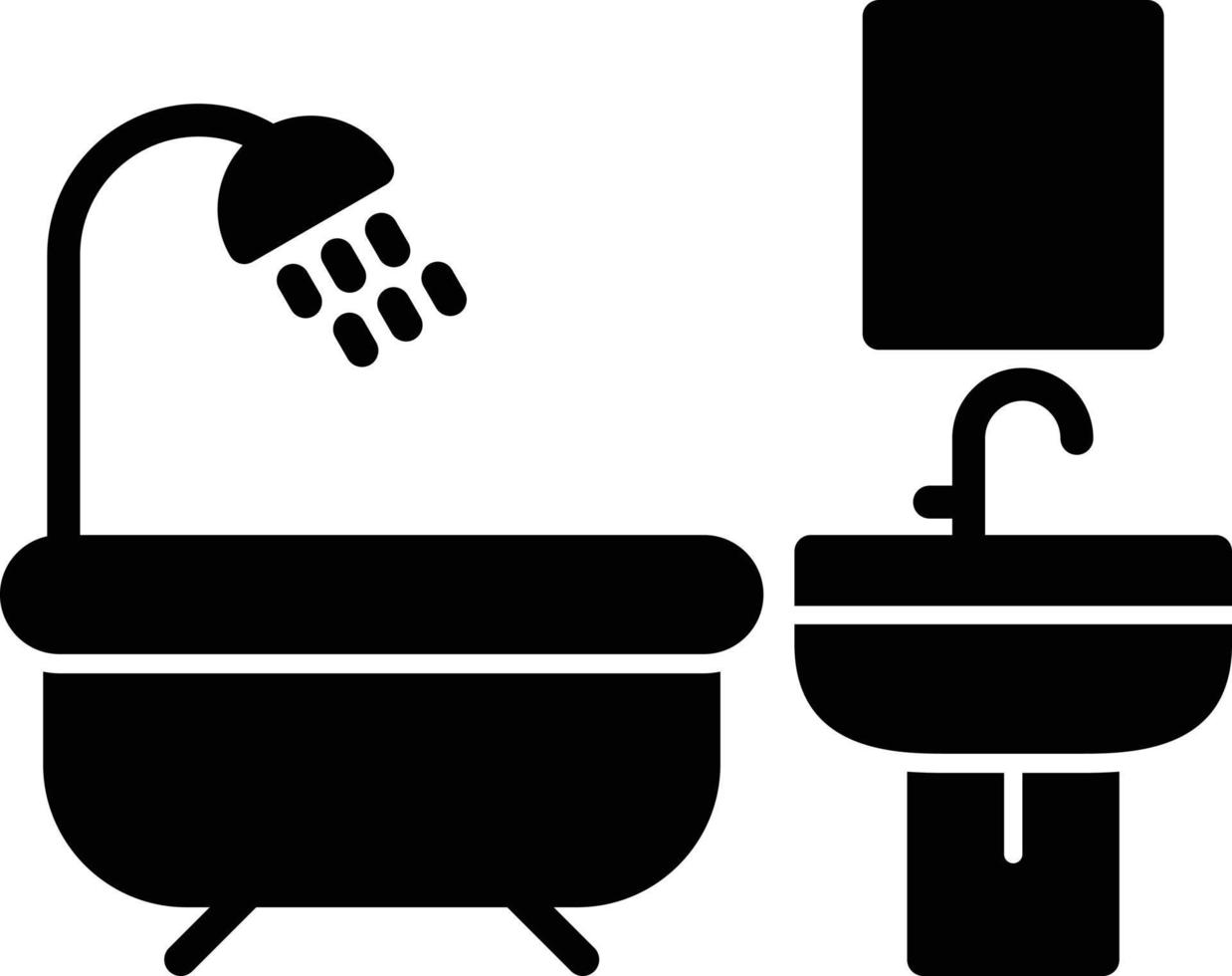 icono de glifo de baño vector