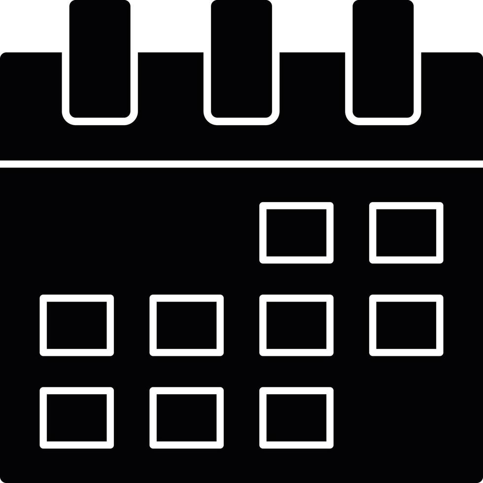 Calendar Glyph Icon vector