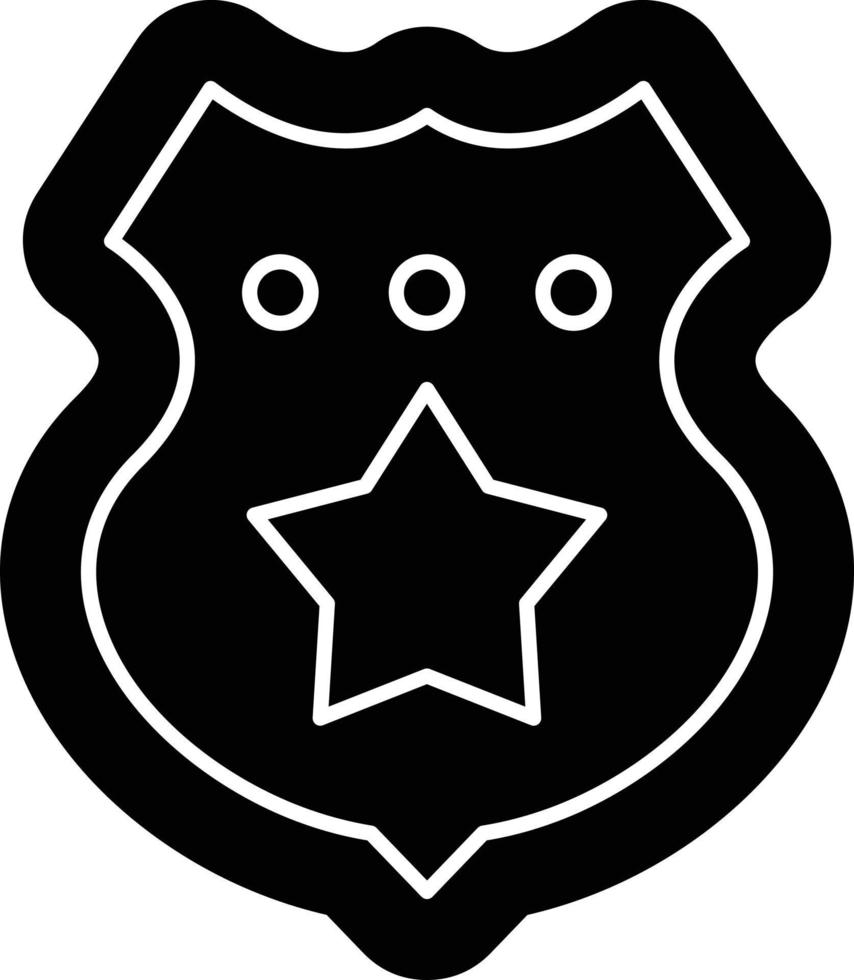 Police Badge Glyph Icon vector