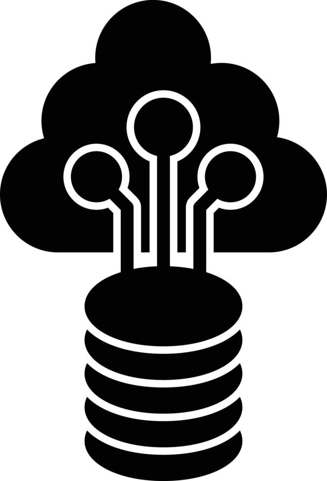 Cloud Data Glyph Icon vector