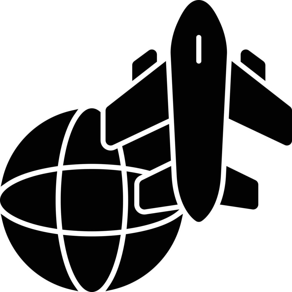 World Tour Glyph Icon vector