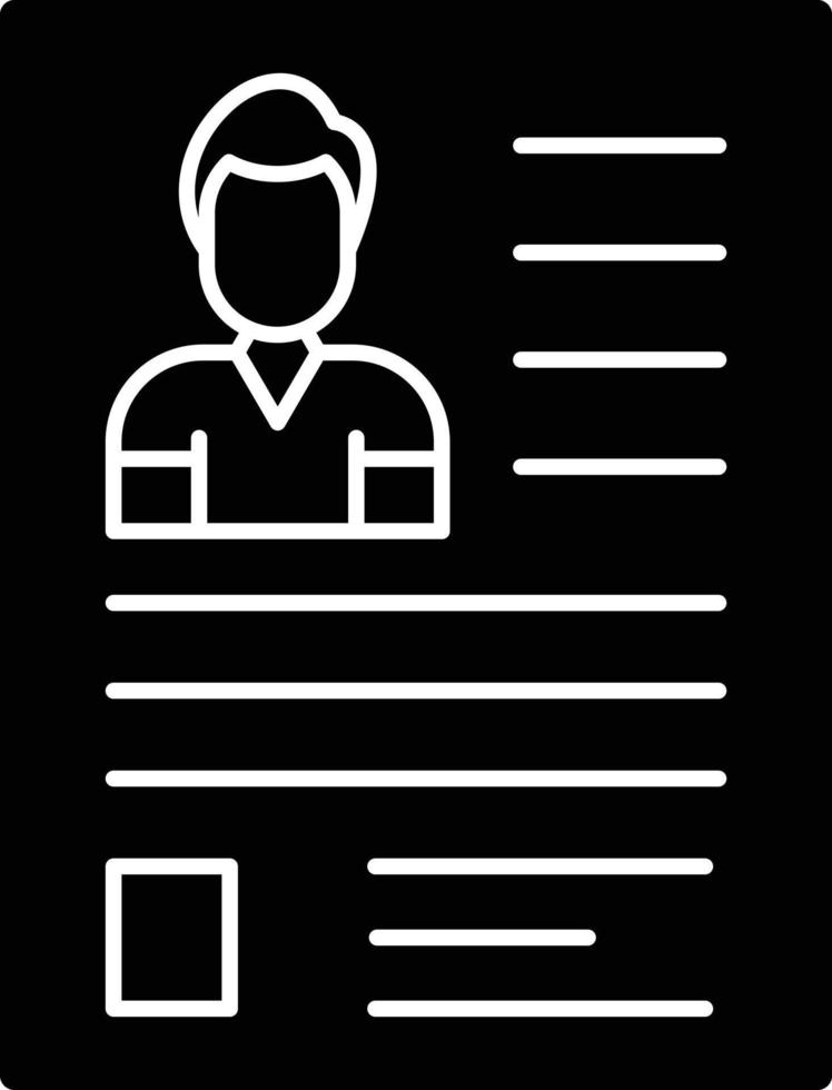 Resume Glyph Icon vector