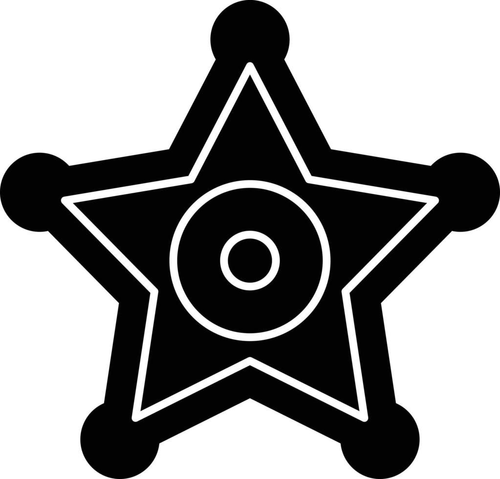 icono de glifo de insignia de sheriff vector