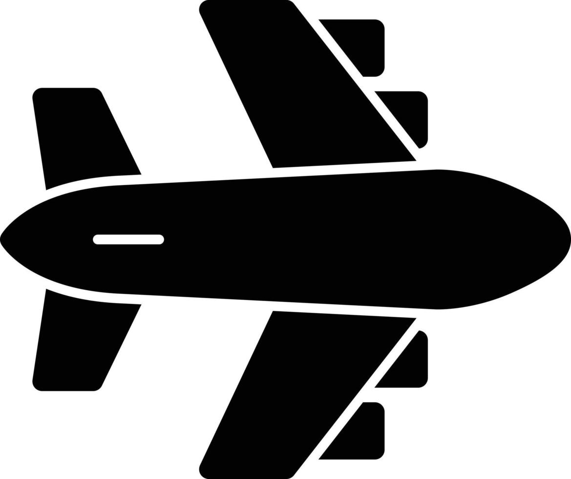 icono de glifo de avión vector