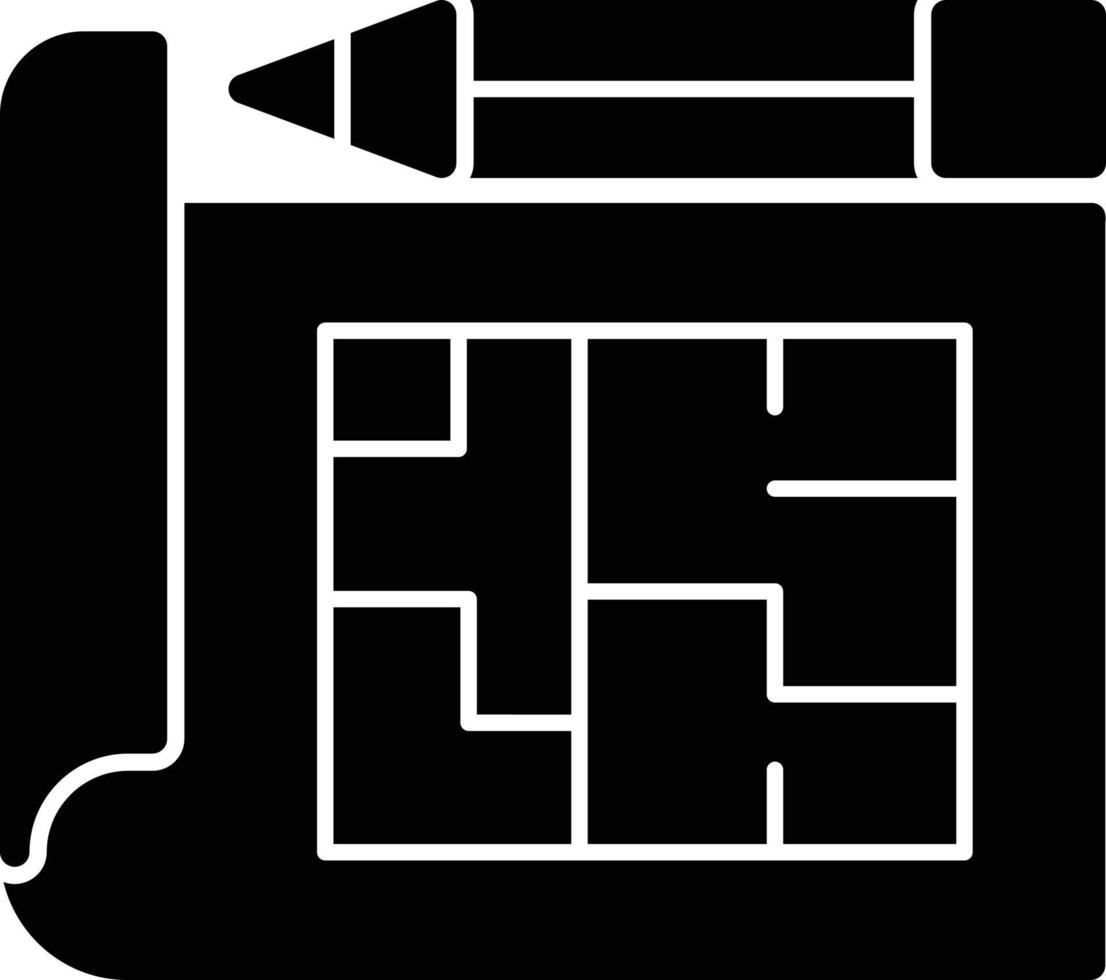 Building Plan Glyph Icon vector