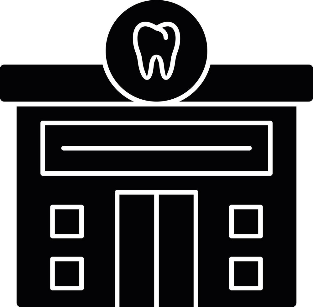 icono de glifo de clínica dental vector