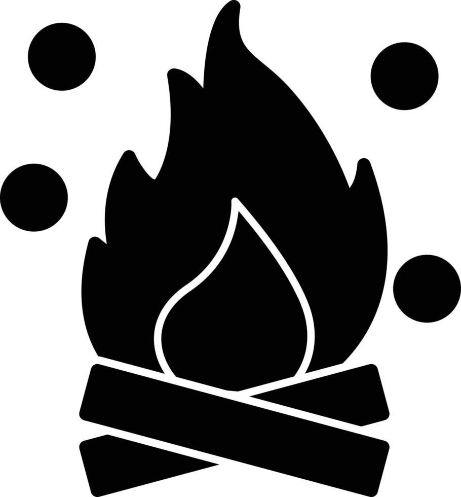 Bonfire Glyph Icon vector