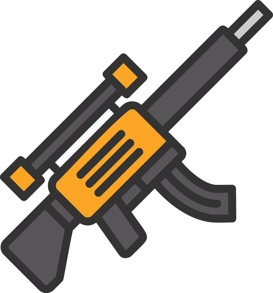 Gun Line Filled Icon vector