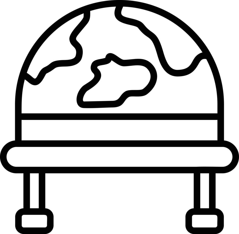 icono de línea de casco vector