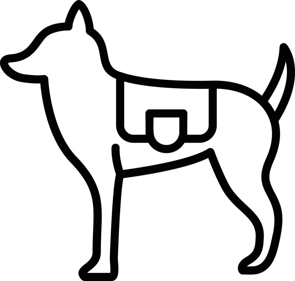 icono de línea de perro vector