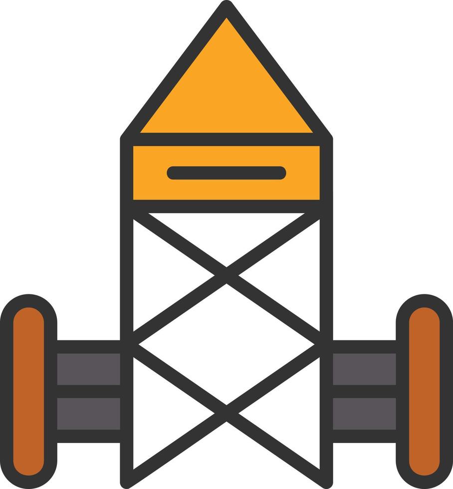 Tower Line Filled Icon vector