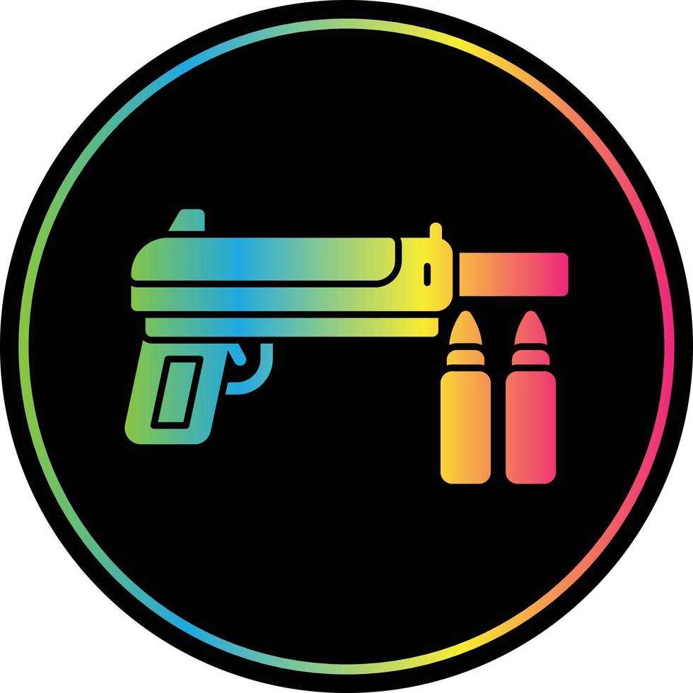 icono de color de glifo de pistola debido vector