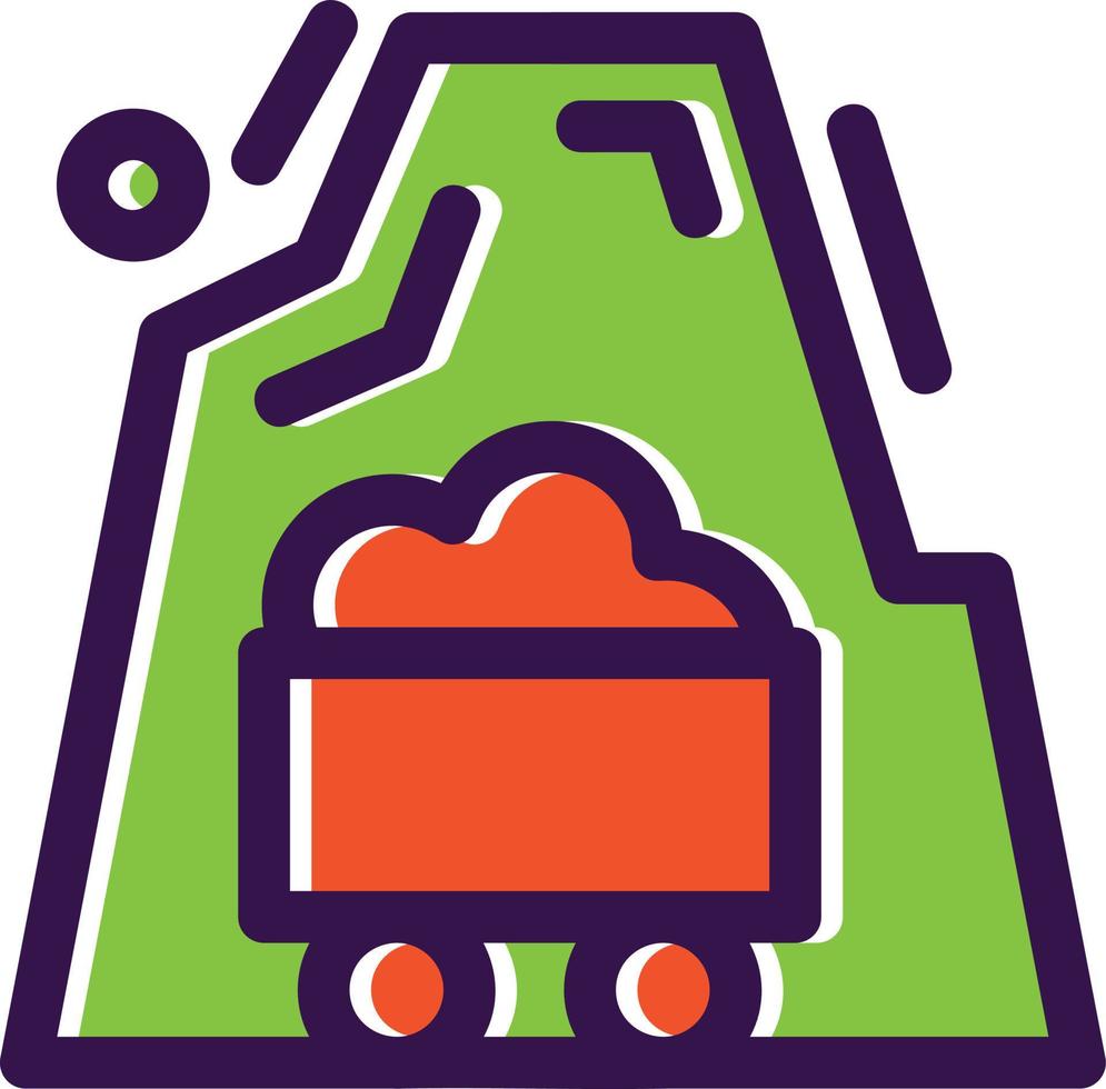 Desert Mine Filled Icon vector
