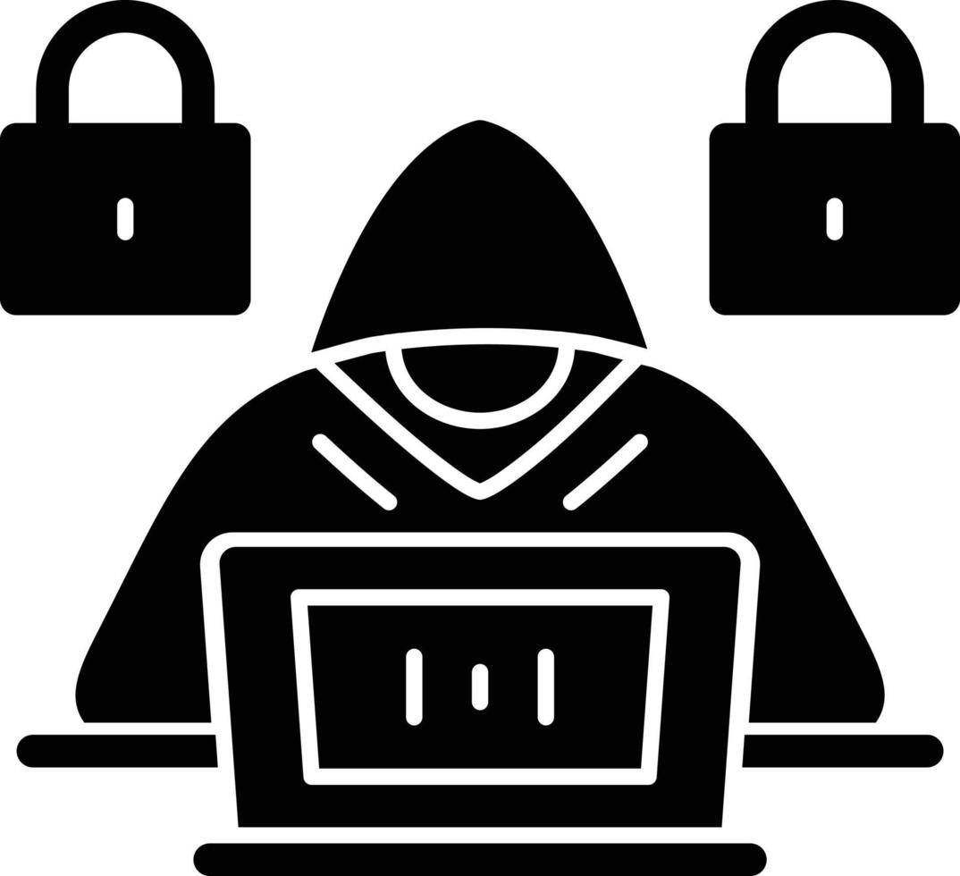 Hacker Glyph Icon vector