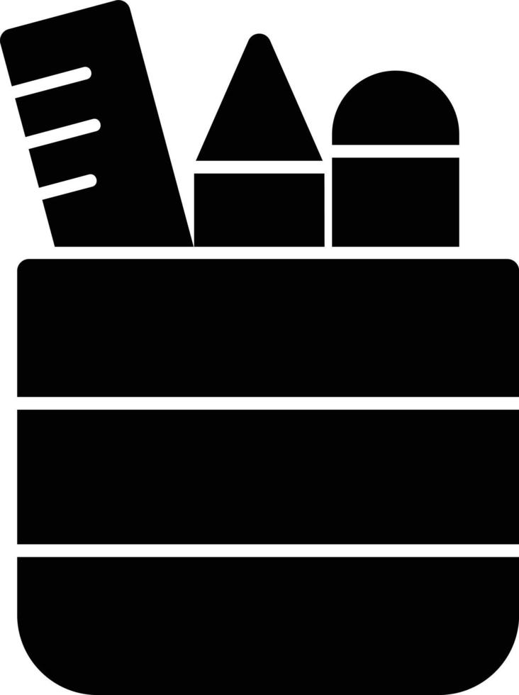 Pencil Case Glyph Icon vector