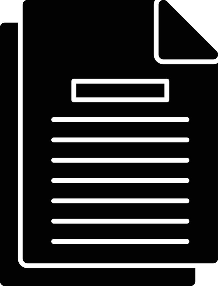 Document Glyph Icon vector