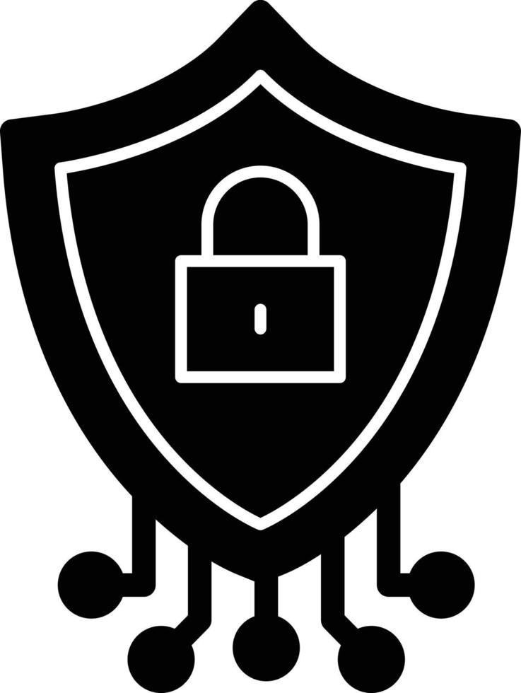 Cyber Security Glyph Icon vector