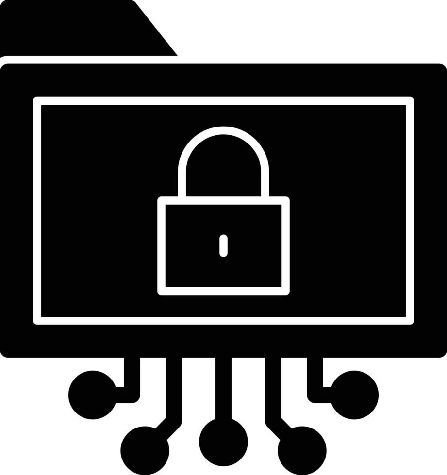 Data Encryption Glyph Icon vector