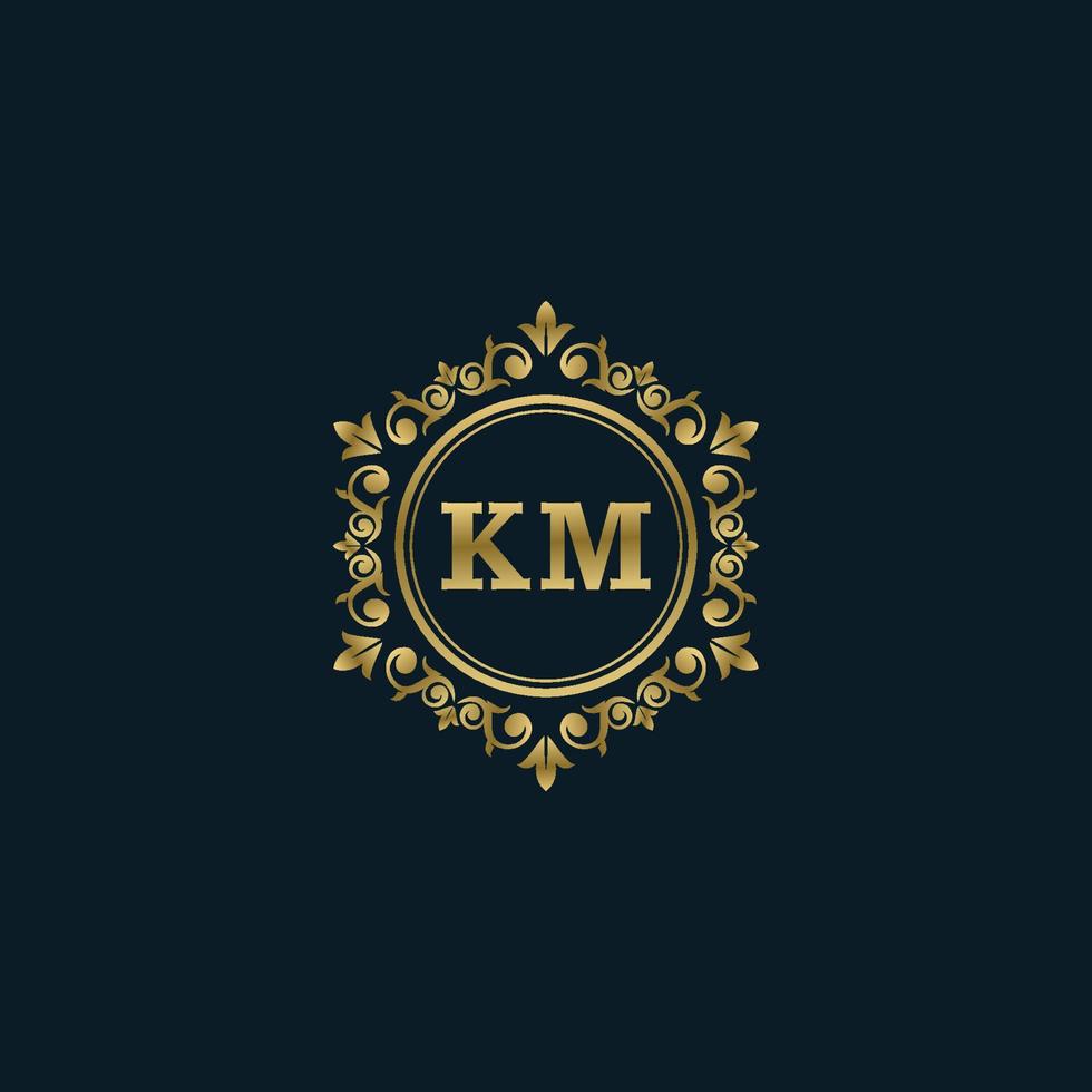 Letter KM logo with Luxury Gold template. Elegance logo vector template.