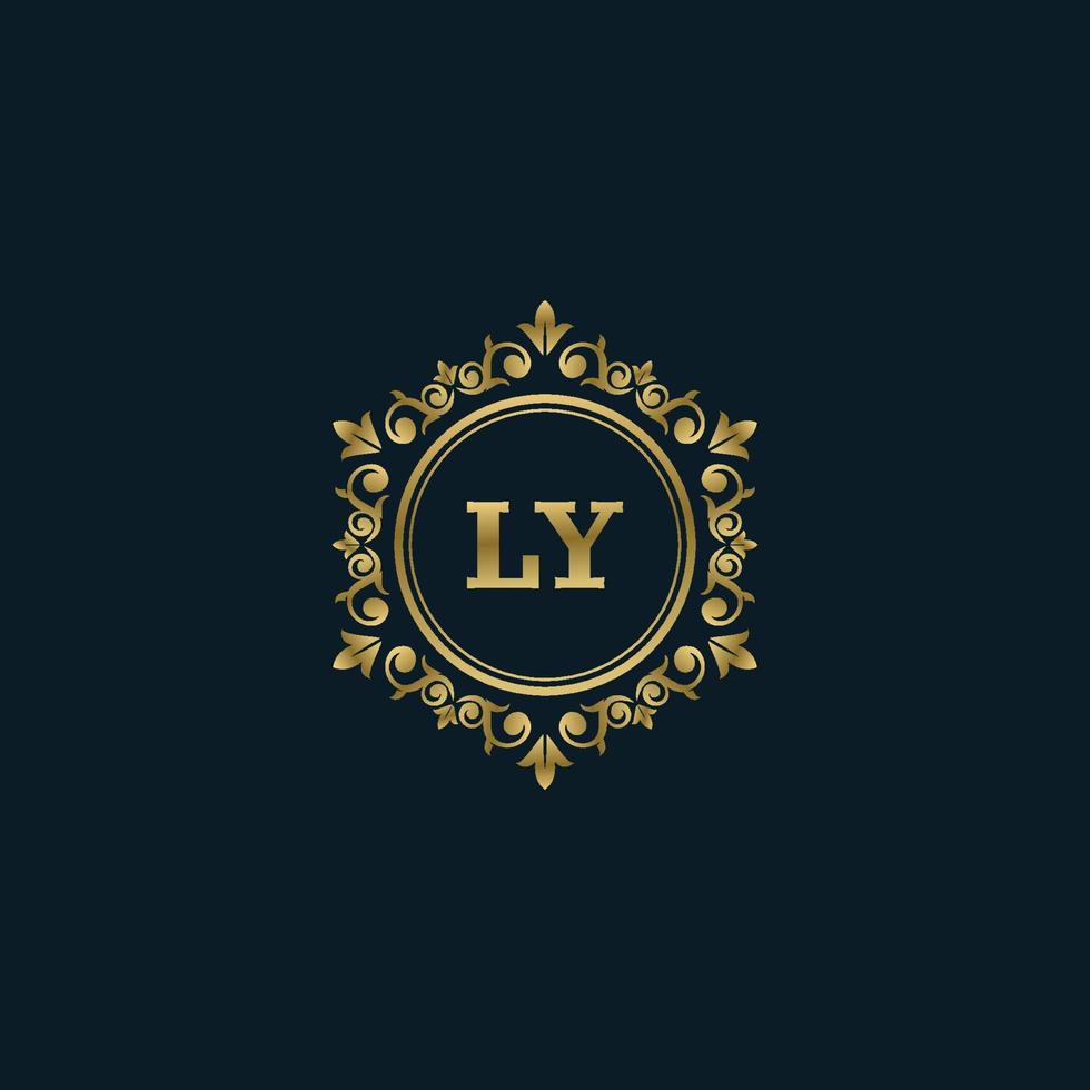 logotipo de letra ly con plantilla de oro de lujo. plantilla de vector de logotipo de elegancia.