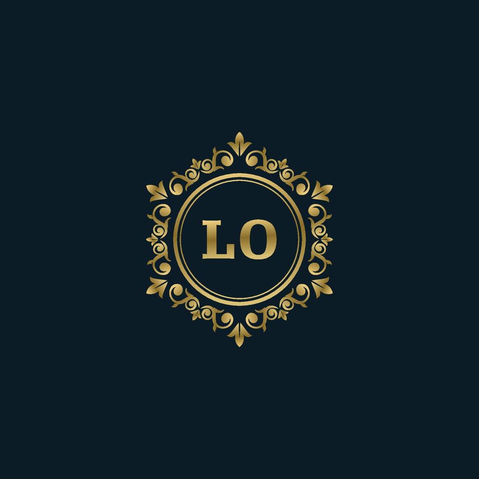 logotipo de la letra lo con plantilla de oro de lujo. plantilla de vector de logotipo de elegancia.