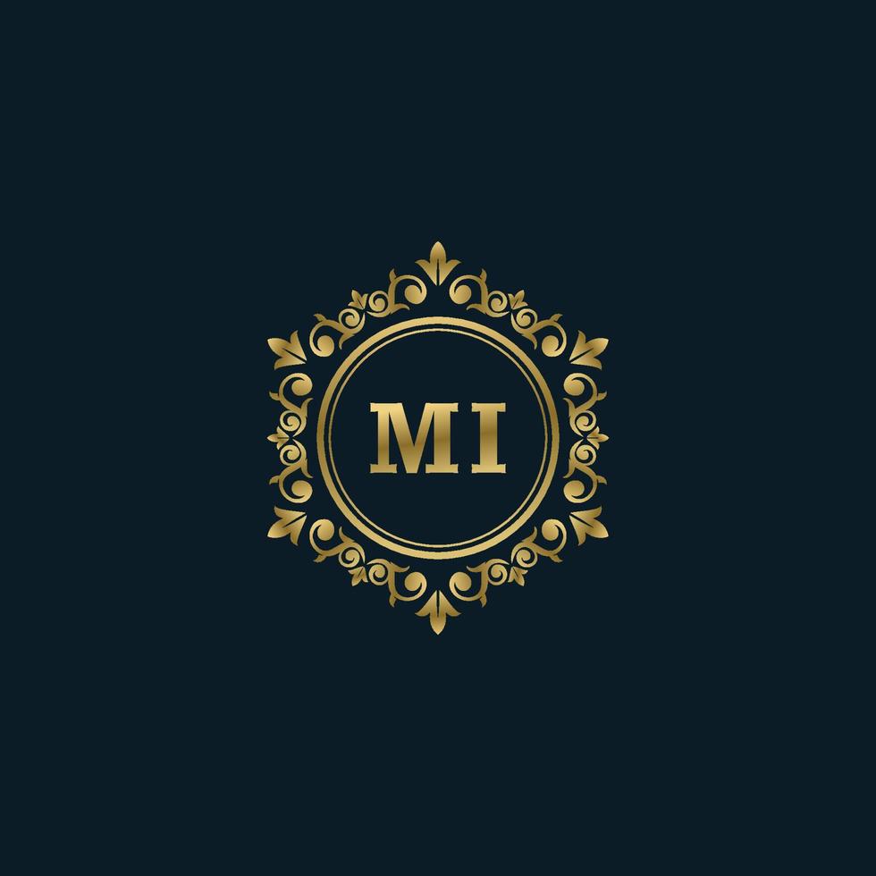 Letter MI logo with Luxury Gold template. Elegance logo vector template.