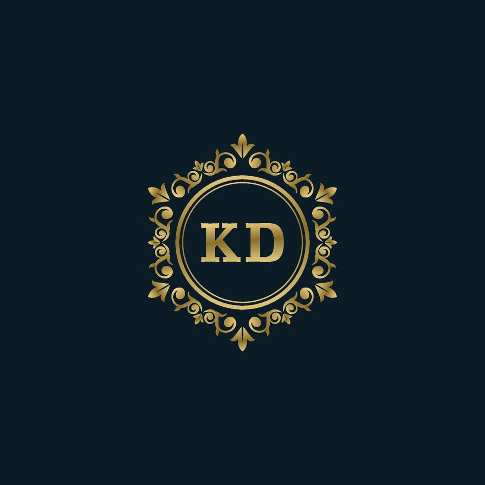 Letter KD logo with Luxury Gold template. Elegance logo vector template.