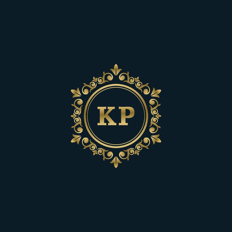 Letter KP logo with Luxury Gold template. Elegance logo vector template.