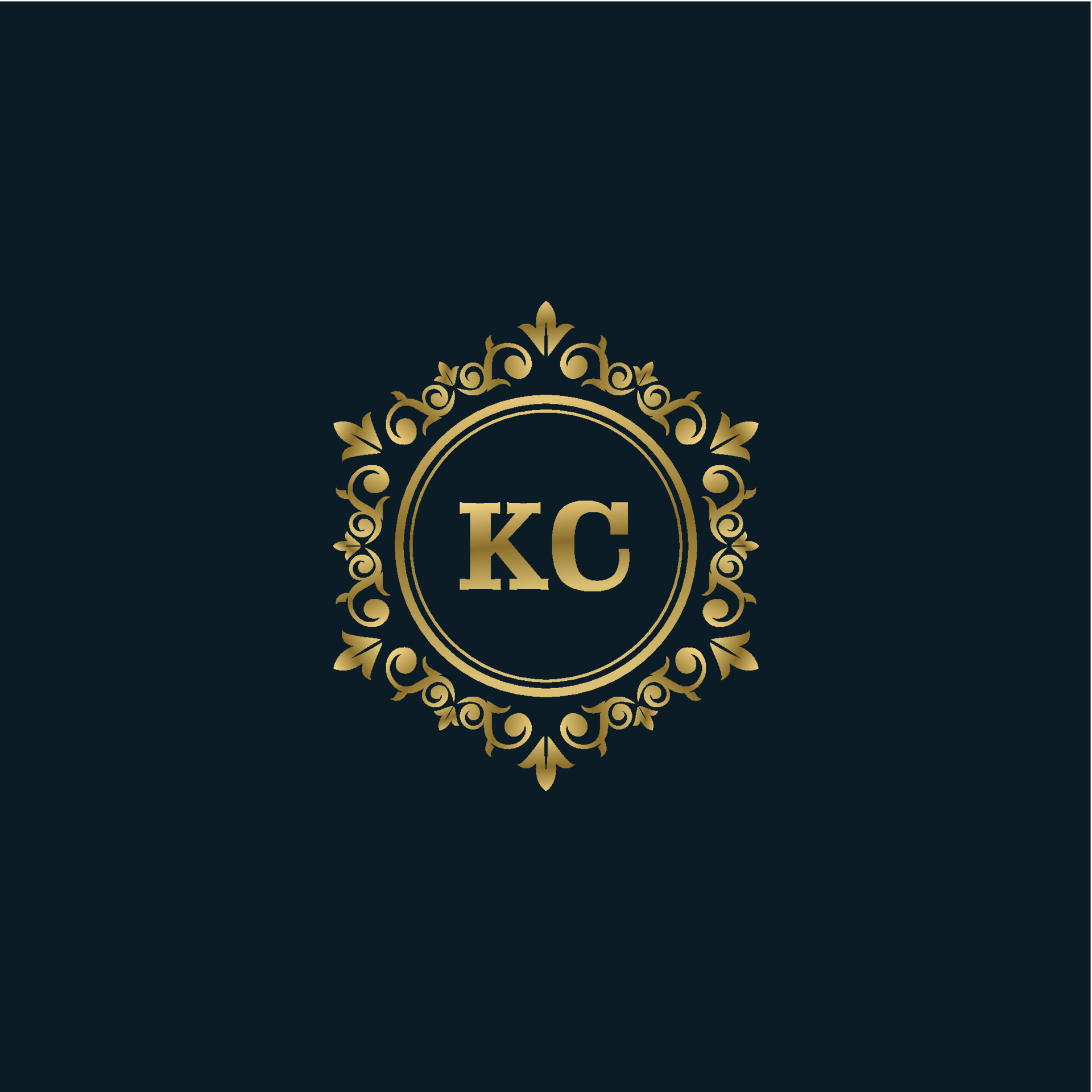 Letter KC logo with Luxury Gold template. Elegance logo vector template