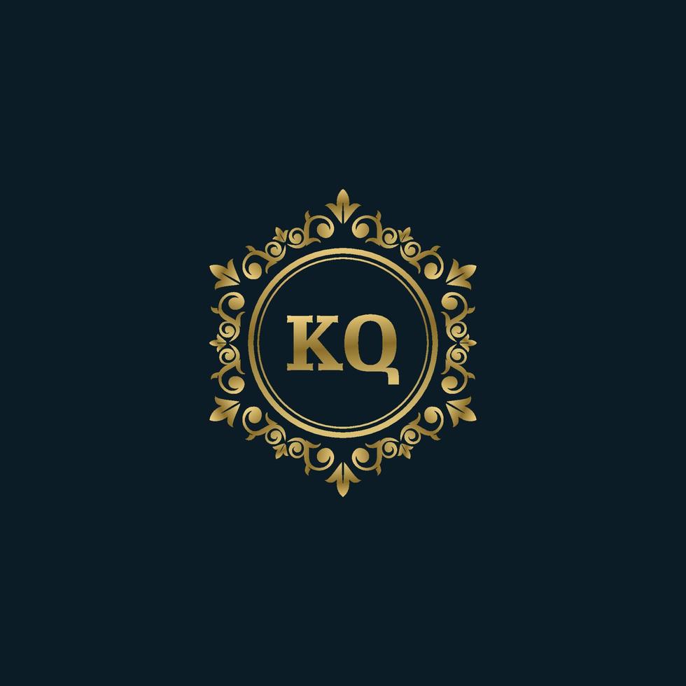 Letter KQ logo with Luxury Gold template. Elegance logo vector template.