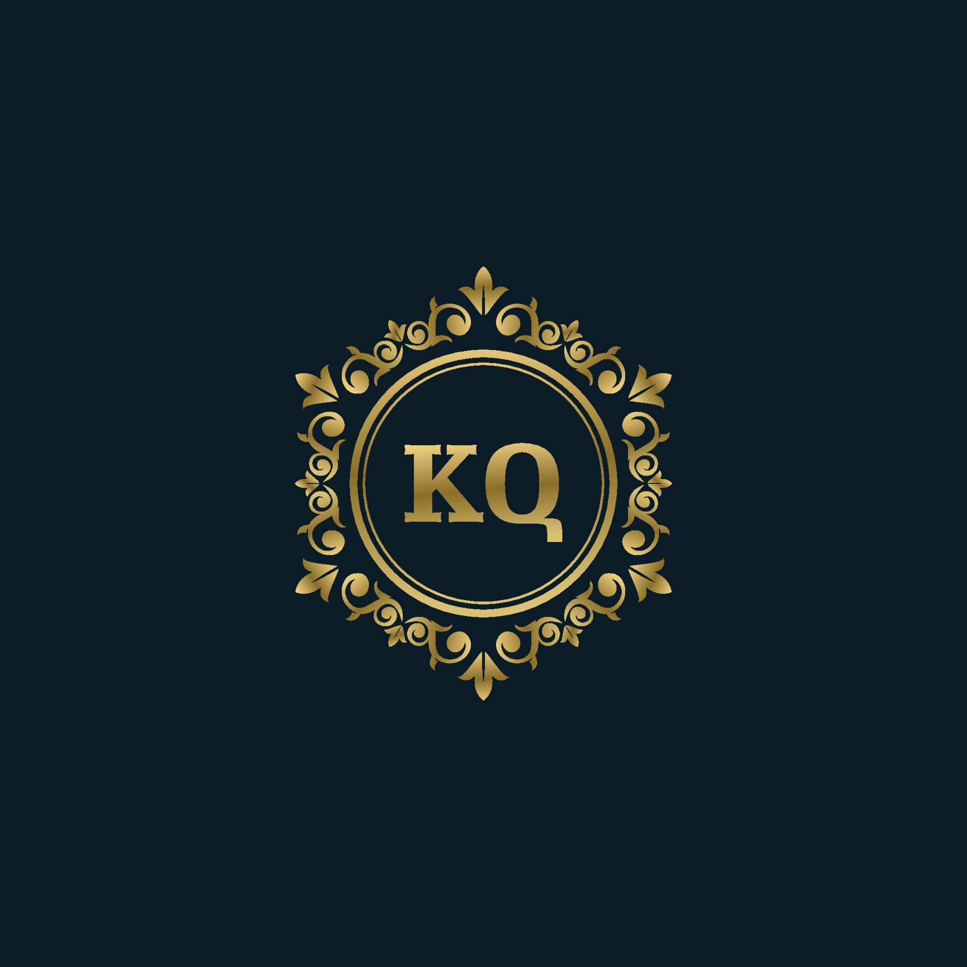 Letter KQ logo with Luxury Gold template. Elegance logo vector template