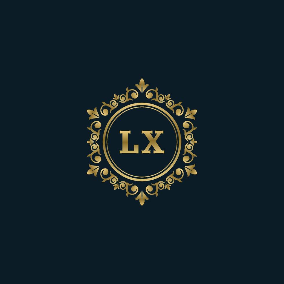 logotipo de letra lx con plantilla de oro de lujo. plantilla de vector de logotipo de elegancia.