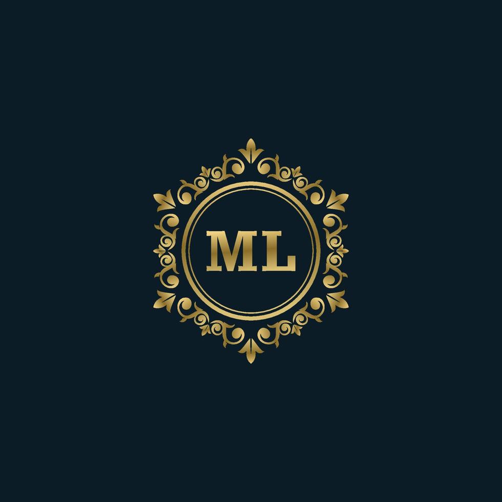 Letter ML logo with Luxury Gold template. Elegance logo vector template.