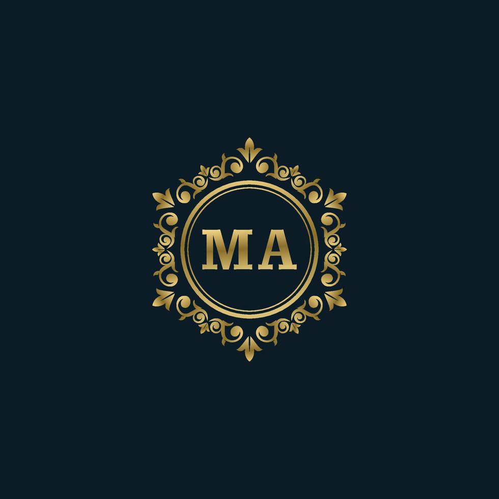 Letter MA logo with Luxury Gold template. Elegance logo vector template.