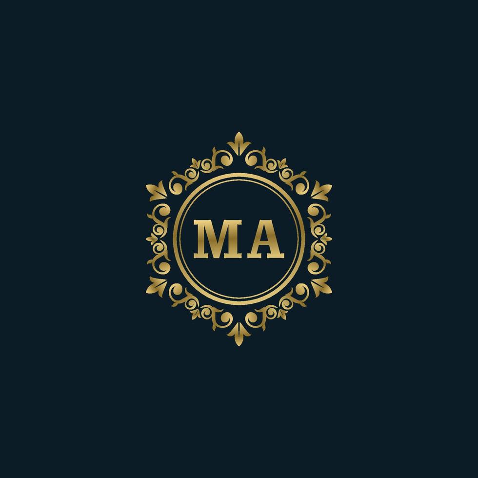 Letter MA logo with Luxury Gold template. Elegance logo vector template.