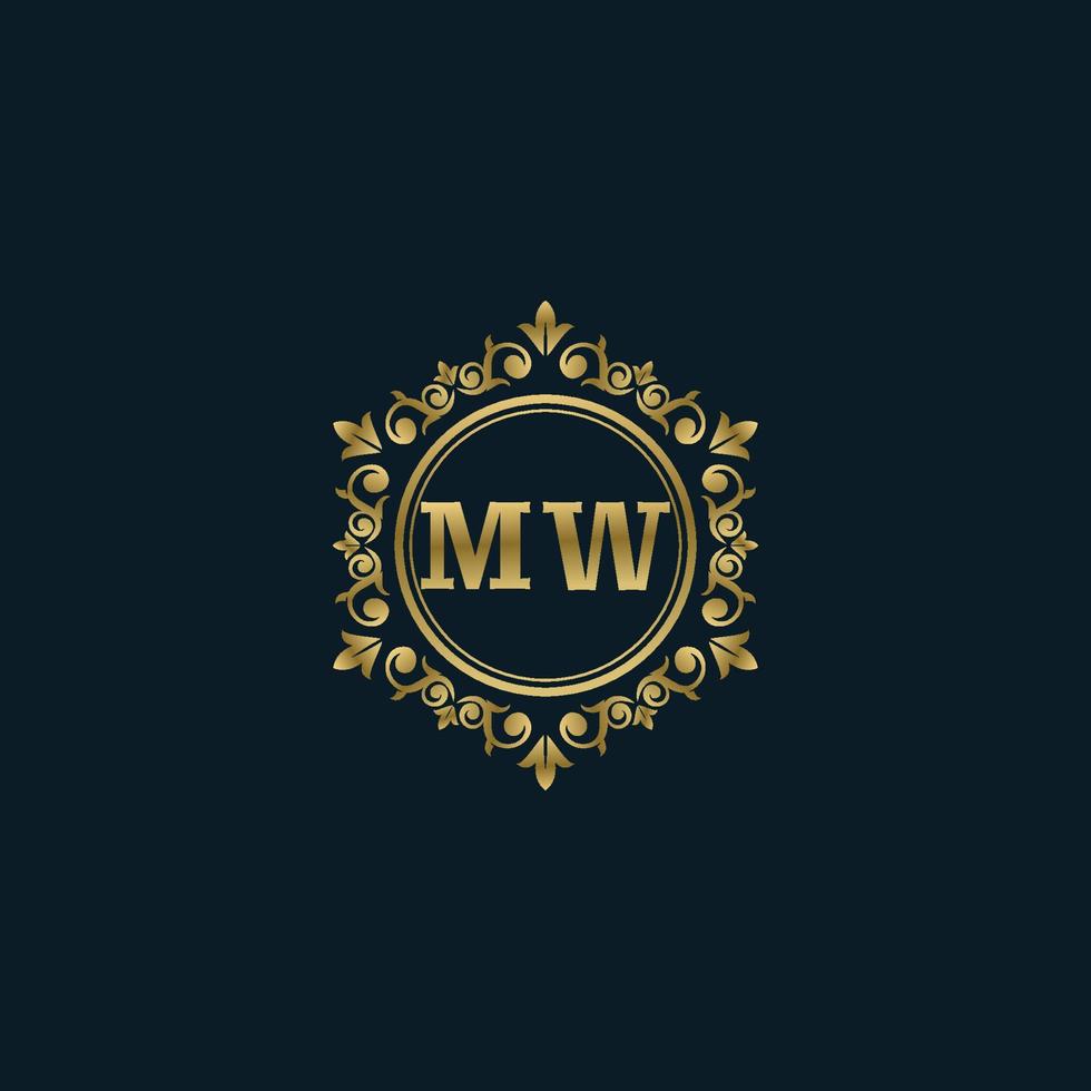 Letter MW logo with Luxury Gold template. Elegance logo vector template.