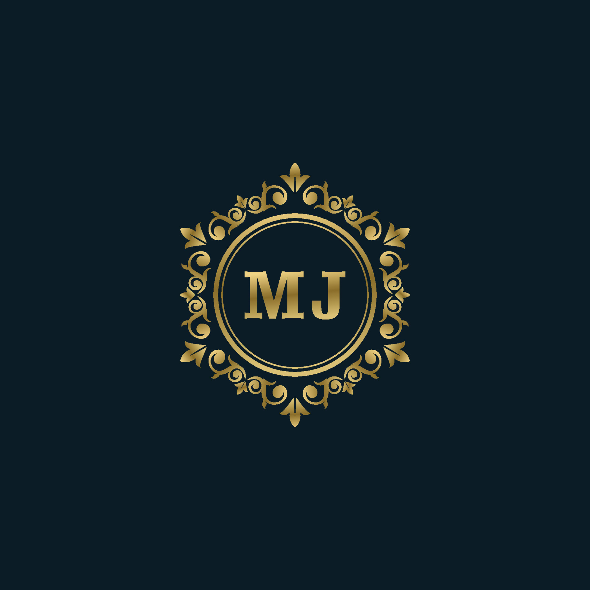 Letter MJ logo with Luxury Gold template. Elegance logo vector