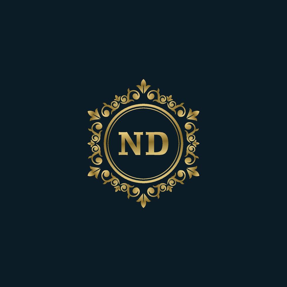 Letter ND logo with Luxury Gold template. Elegance logo vector template.