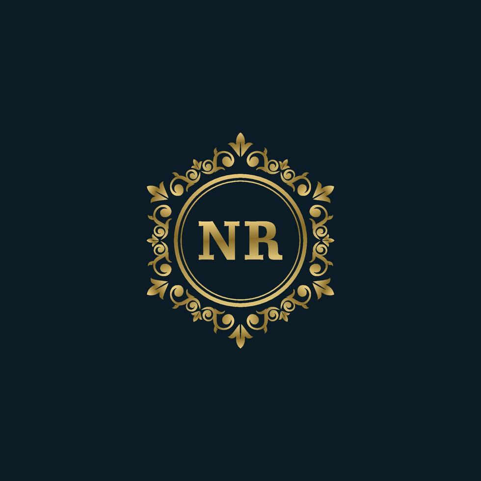 Letter NR logo with Luxury Gold template. Elegance logo vector template.