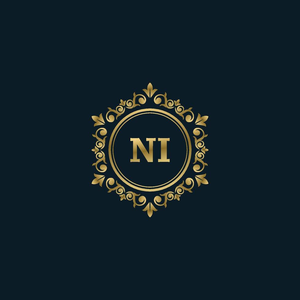Letter NI logo with Luxury Gold template. Elegance logo vector template.