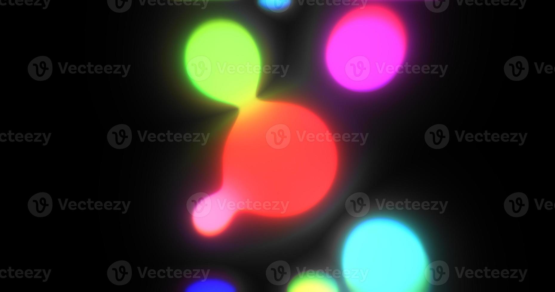 Abstract beautiful multi-colored glowing energy magical bright round balls flying and connecting with each other on a black background photo