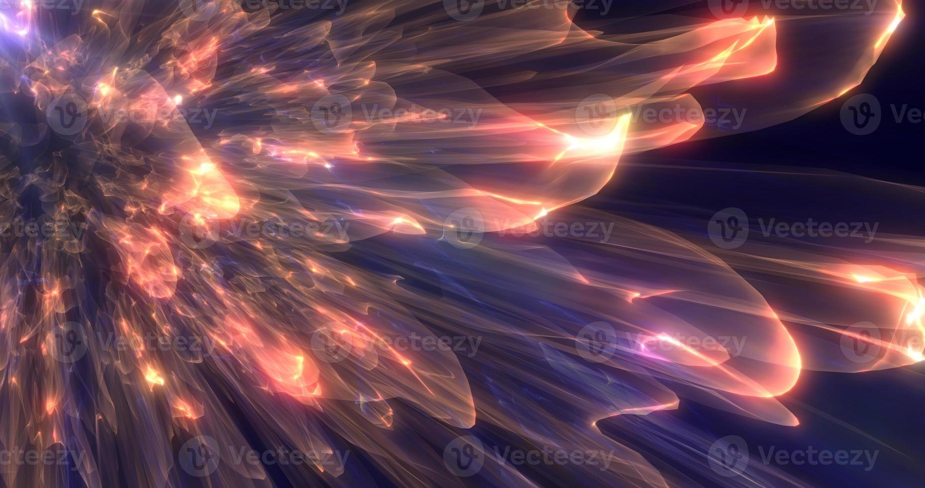 Futuristic abstract yellow fiery, smoky lines magical energy glowing neon isolated on black background. Abstract background. Screensaver photo