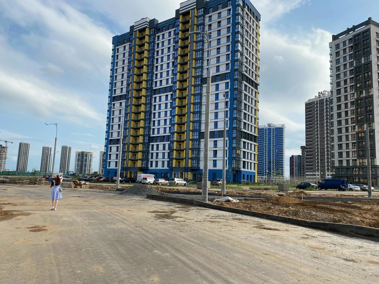 New buildings new buildings. Modern development of a big city with high-rise and dense settlement photo