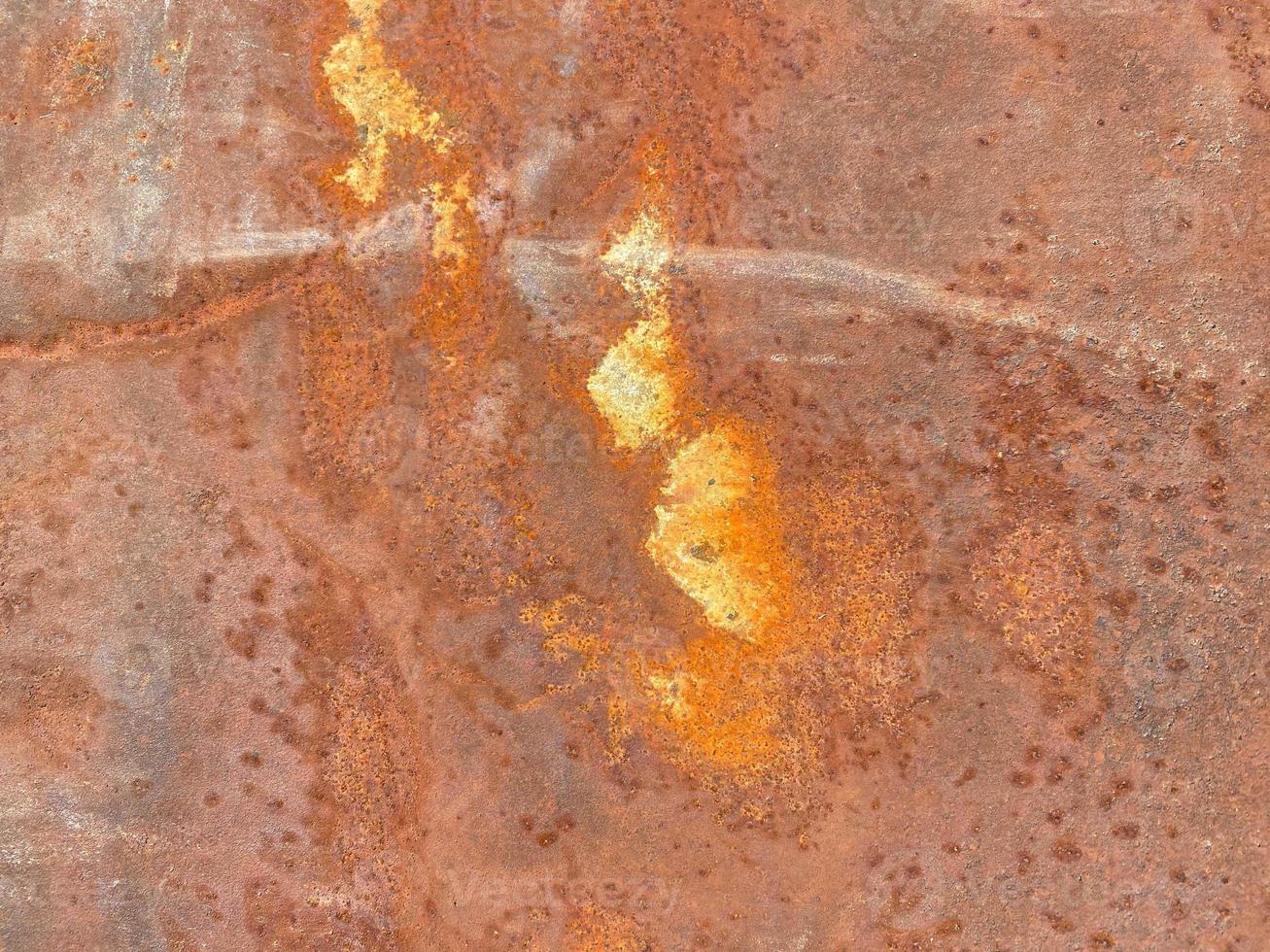 Surface texture of old scratched ginger rusty oxidized bad iron corroded metal. The background photo