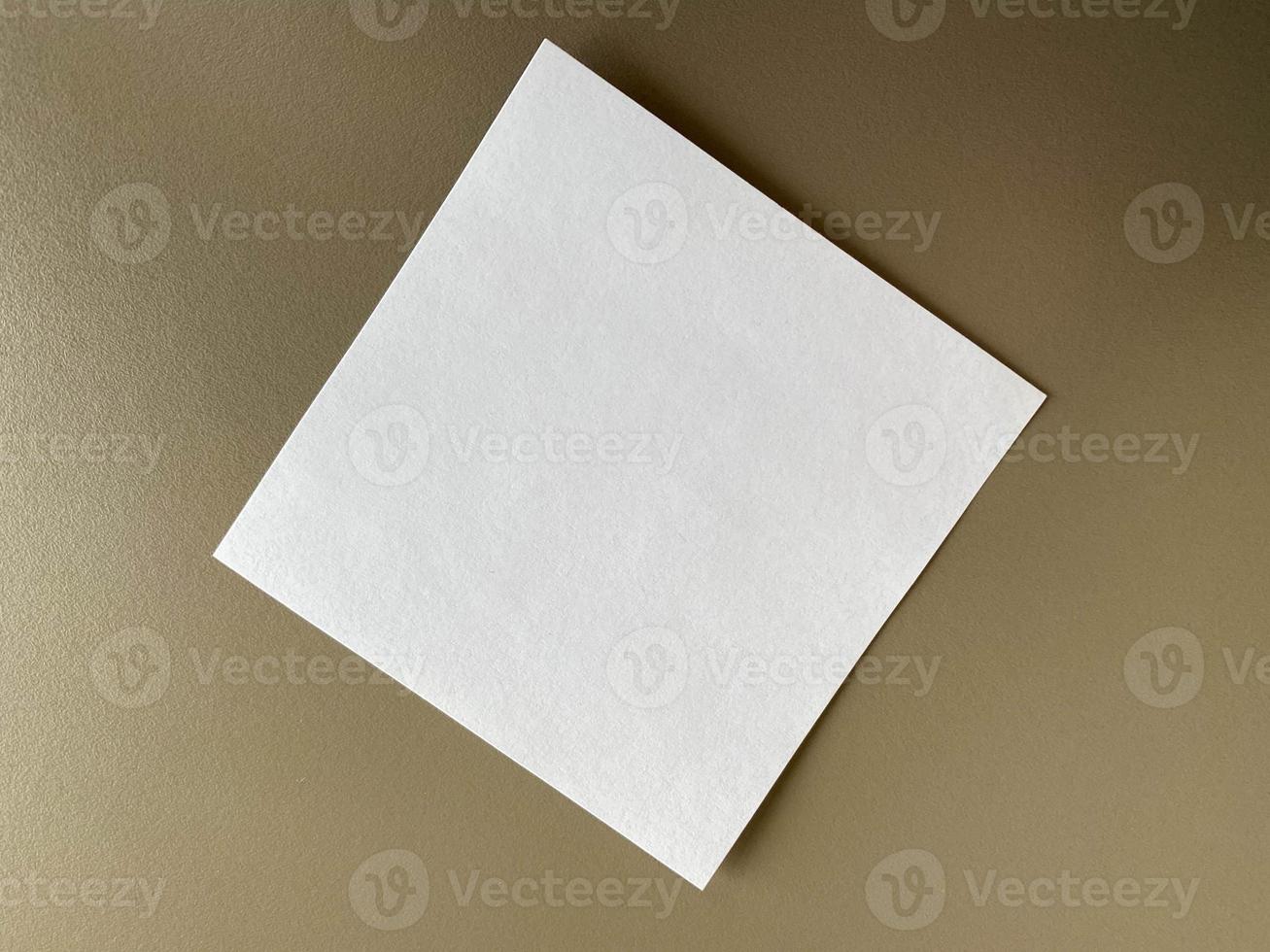Small square pieces of paper for notes and notes on the working office desk with stationery. Business work photo