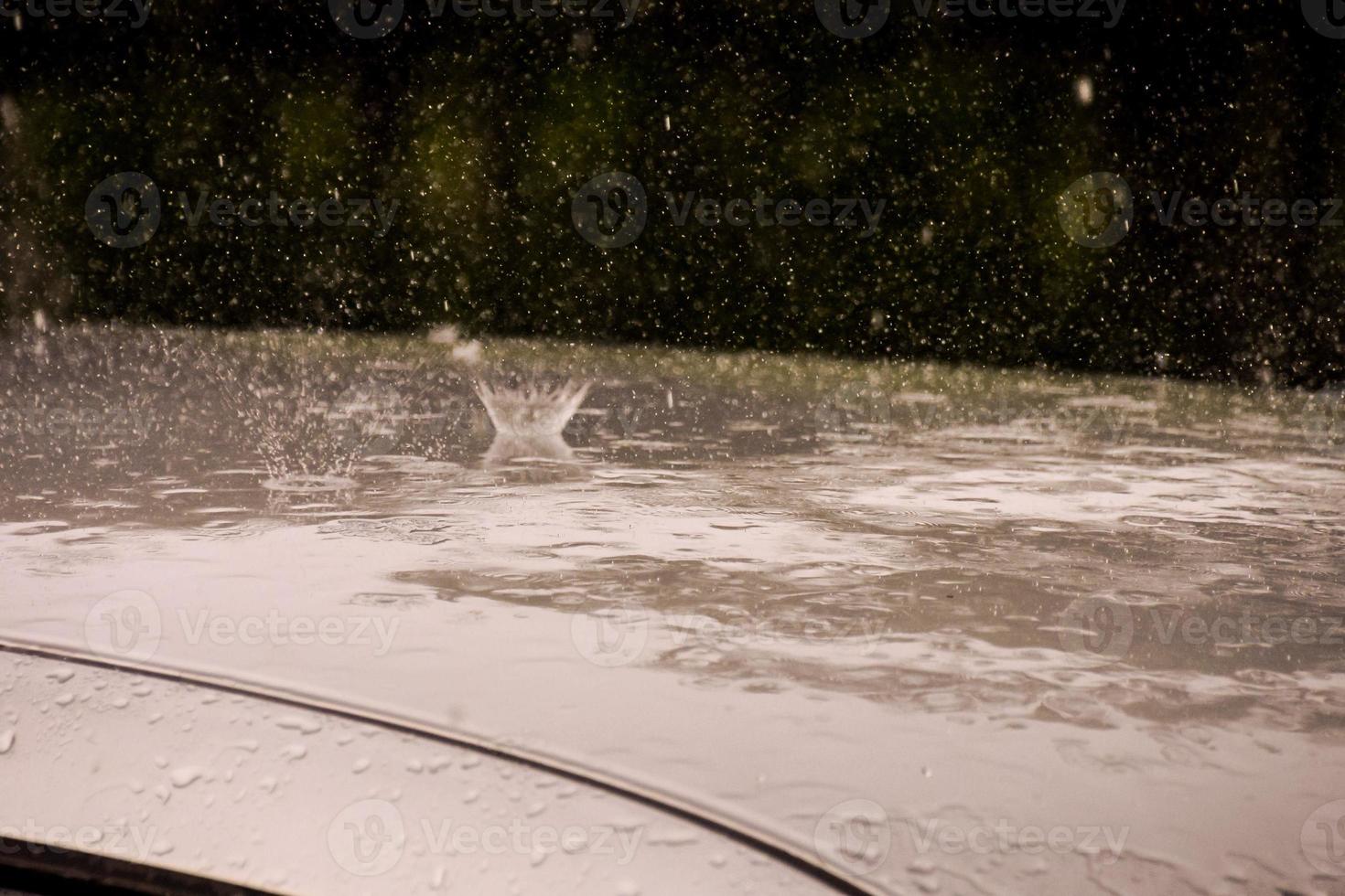 vista de gotas de lluvia foto