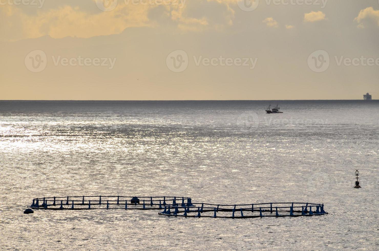 Sunset over the ocean photo