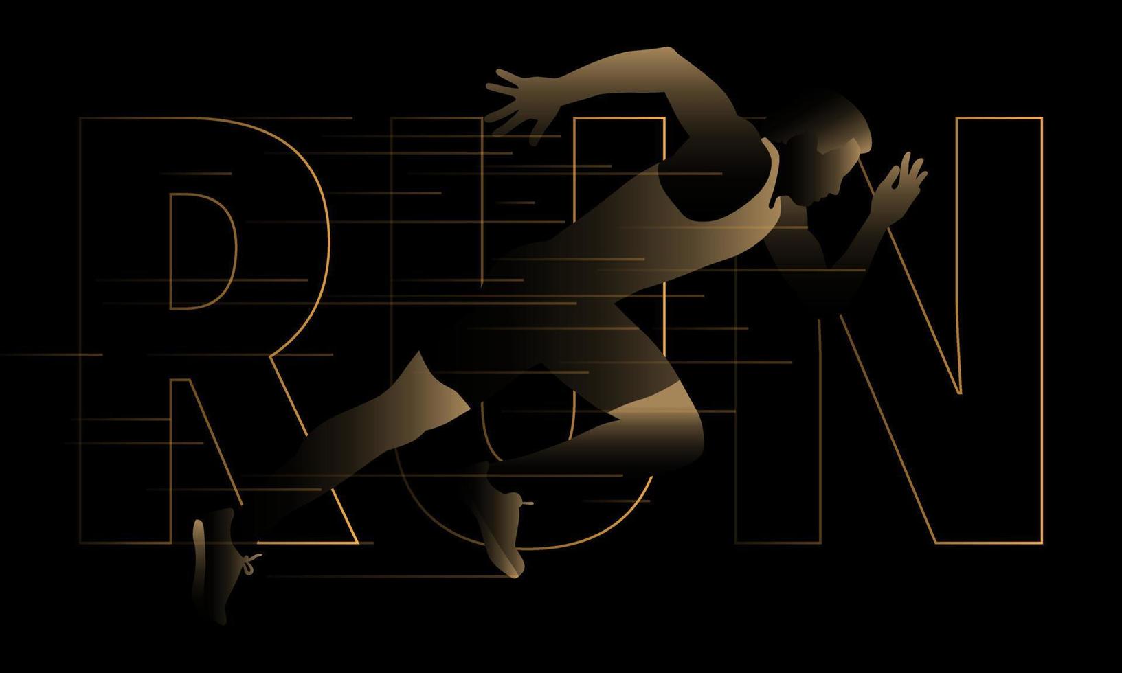 Illustration of running action. Isolate background. vector