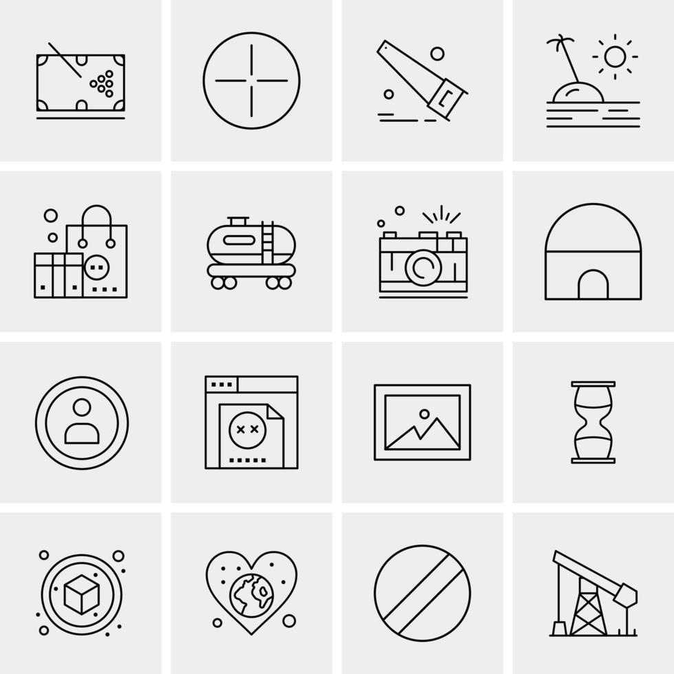 16 iconos de negocios universales vector ilustración de icono creativo para usar en proyectos relacionados con la web y dispositivos móviles